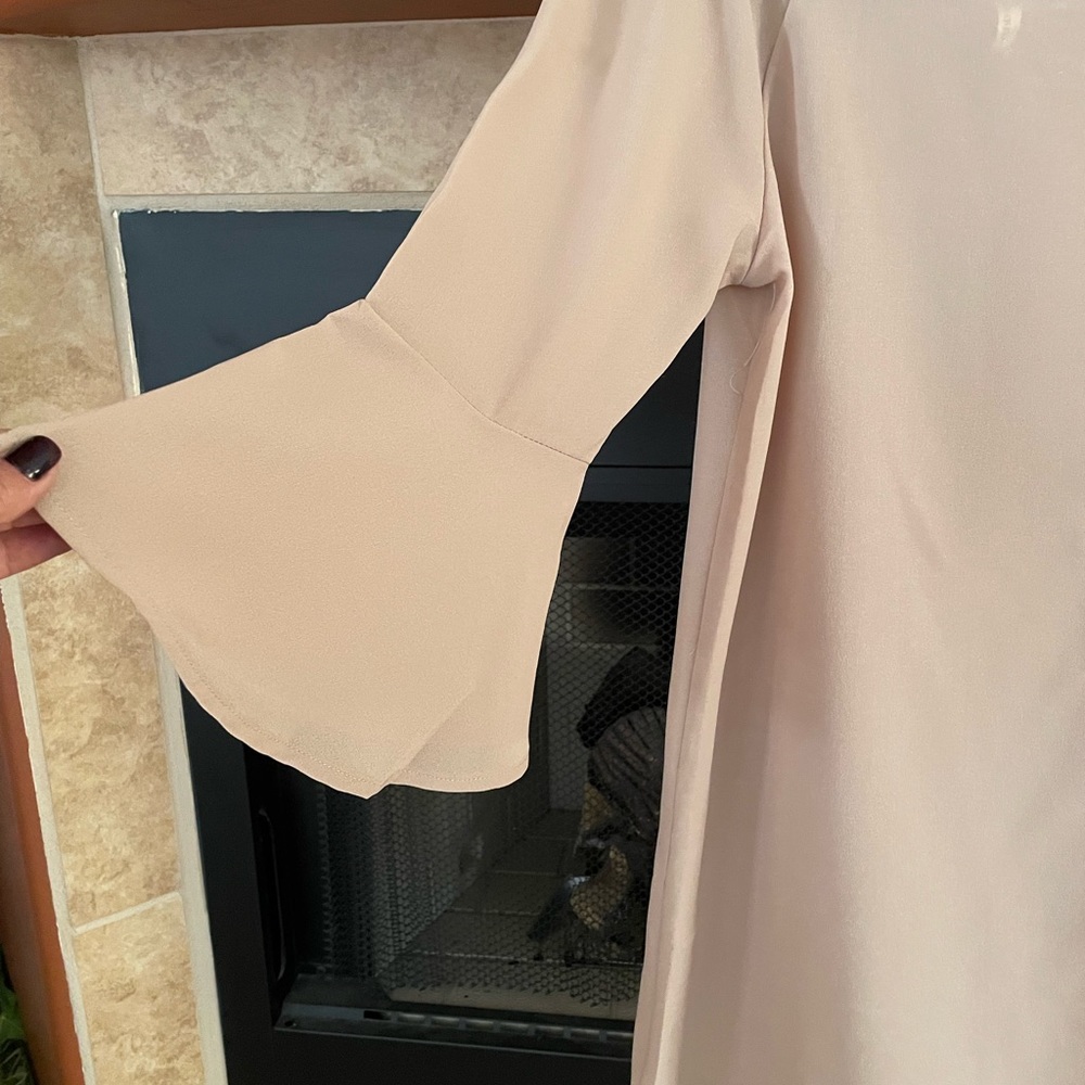 AVAILABLE TAN OFF-SHOULDER DRESS - Picture 5 of 5